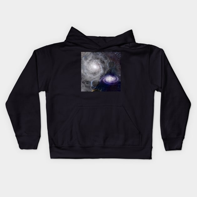 Planets in Deep Space Kids Hoodie by rolffimages